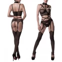 Grey velvet harness-straps set 