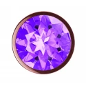 Korek analny Diamond Amethyst Shine L Rose Gold