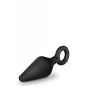 ANAL ADVENTURES PLATINUM SILICONE LOOP PLUG MEDIUM BLACK