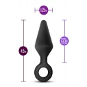 ANAL ADVENTURES PLATINUM SILICONE LOOP PLUG MEDIUM BLACK