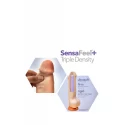 DR. SKIN PLUS 8 INCH THICK POSEABLE DILDO WITH SQUEEZABLE BALLS VANILLA