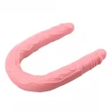 Podwójnie zakończone dildo- Jelly Flexible Double Dong-Flesh