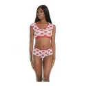 Lip print crop top & short