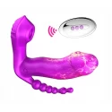 Potrójny stymulator Boss Series Silicone Panty Vibrator