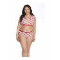 Lip print crop top & short