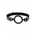 Silicone ring gag - with adjustable bonded leather straps