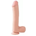 Dildo z jądrami i przyssawką Basix 10 Dong With Suction Cup (6 kolorów)