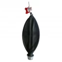 Gas mask rebreathing bag with valve