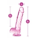 NATURALLY YOURS  6" CRYSTALLINE DILDO ROSE