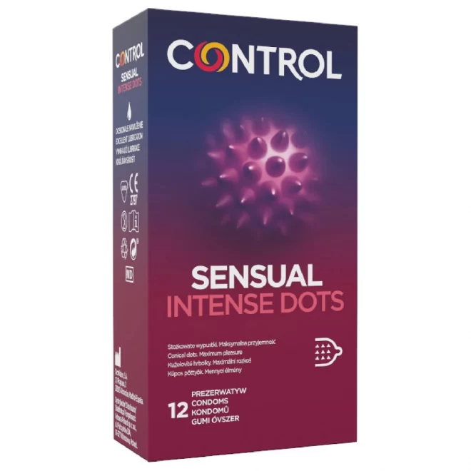 Prezerwatywy ze stożkowatymi wypustkami Control Sensual Intense Dots 12 sztuk