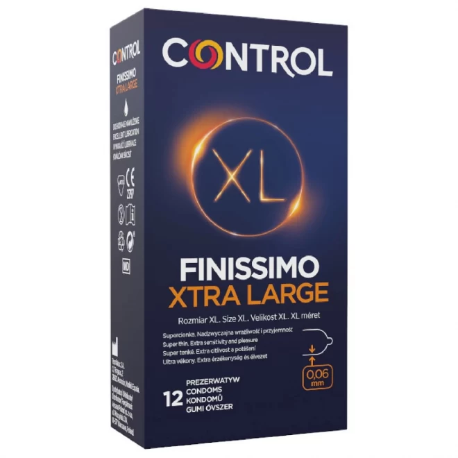Cienkie prezerwatywy Control Finissimo Xtra Large 12 sztuk