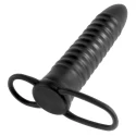 Plug z mocowaniem na penisa Ribbed Double Trouble