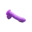Lollicock 17,8cm / 7 inch silicone dildo with balls - berry