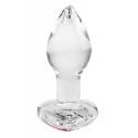 ADAM ET EVE RED HEART GEM GLASS PLUG SMALL