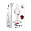 ADAM ET EVE RED HEART GEM GLASS PLUG SMALL
