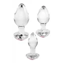 ADAM ET EVE RED HEART GEM GLASS PLUG SET
