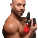 Laser heart large anal plug with remote control