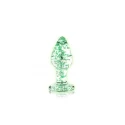 Glass butt plug - glow in the dark - medium - clear