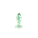 Glass butt plug - glow in the dark - small - clear