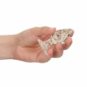 Glass butt plug - glow in the dark - medium - clear