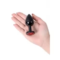 Black anal plug TOYFA Metal,with a ruby colored gem