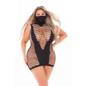 MASQUERADE DRESS WITH MASK BLACK, PLUS SIZE