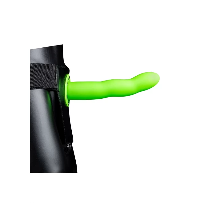 Curved hollow strap-on - 8'' / 20 cm - gitd