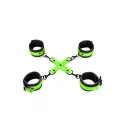 Hand & ankle cuffs with hogtie - gitd