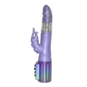 Podwójny żelowy wibrator rotacyjny Pearlescent Rabbit