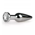 Silver Plug with clear crystal