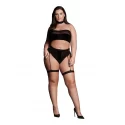 Ananke xii - three piece with choker, bandeau top and pantie with garters - plus size