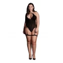 Metis xvi - body with garters and crossed neckline - plus size