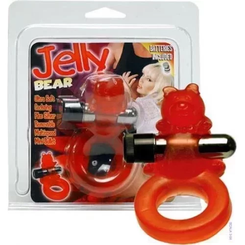 Pierścień z wibracjami Jelly Bear Cockring