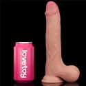 DONG 9.5'' Sliding Skin Dual Layer Dong - Whole Testicl