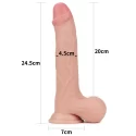DONG 9.5'' Sliding Skin Dual Layer Dong - Whole Testicl