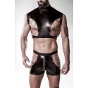 Grey velvet men 2-teiliges kunstleder set