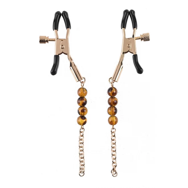 SPORTSHEETS AMBER BEADED NIPPLE CLAMPS