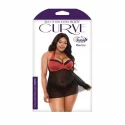 Sophia Halter Neck Teddy - Black/Red