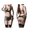 Grey velvet 4-teiliges straps-set xs-s