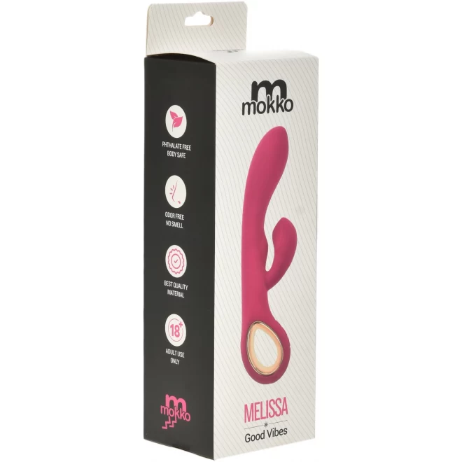 Bunny Vibrator Melissa Pink Dark 19 cm Mokko Toys