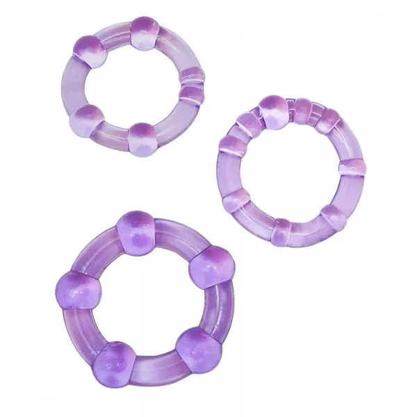 Set 3 Erection Rings Purple Stay Hard