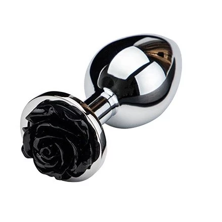 Anal Plug Rose Pleasure Small Silver/Black Guilty