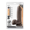 DR. SKIN PLUS 8 INCH POSABLE DILDO WITH BALLS VANILLA