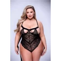 SEXY STRAPPY LACE TEDDY BLACK, M/L