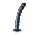 Beaded g-spot dildo - 8'' / 20,5 cm - gun metal