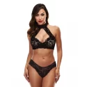 LACE HALTER BIKINI SET, M/L