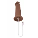 EVOLVED 7INCH GIRTHY VIBRATING DONG, DARK FLESH
