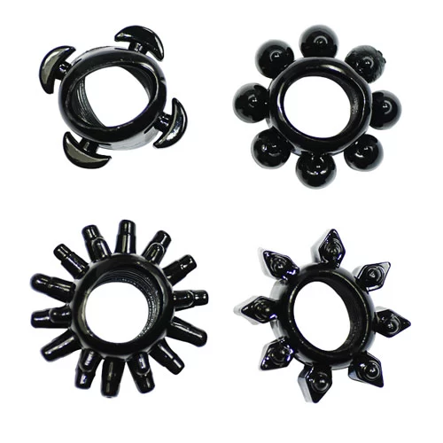 Passion Labs Black Striated Penis Ring