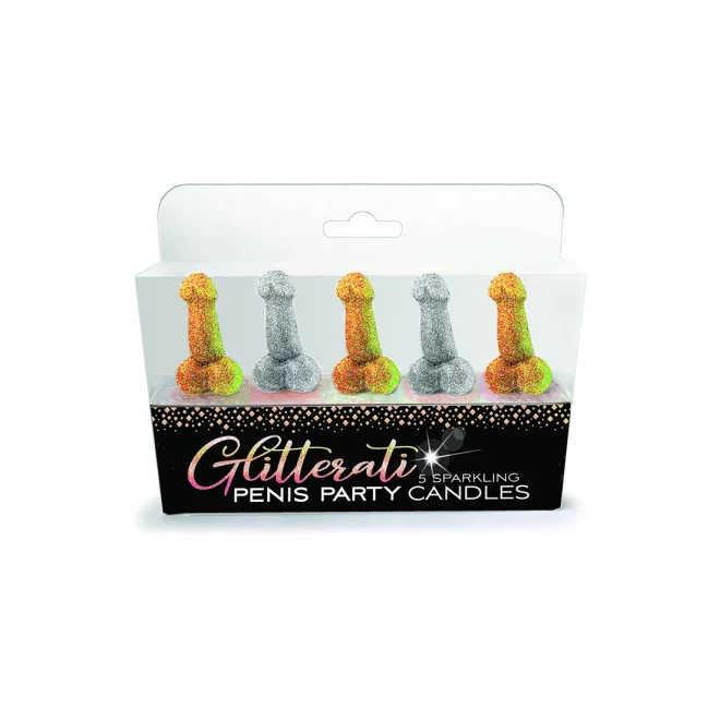 Glitterati penis, candle set