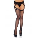 Gładkie pończochy ze skrzyżowanym pasem Sheer Garterbelt Stockings (3 kolory)